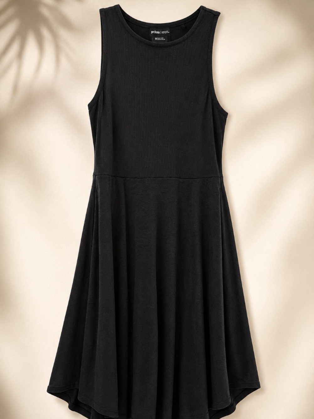 prAna Dark Charcoal Ribbed Sleeveless Fit & Flare Dress – Size Medium